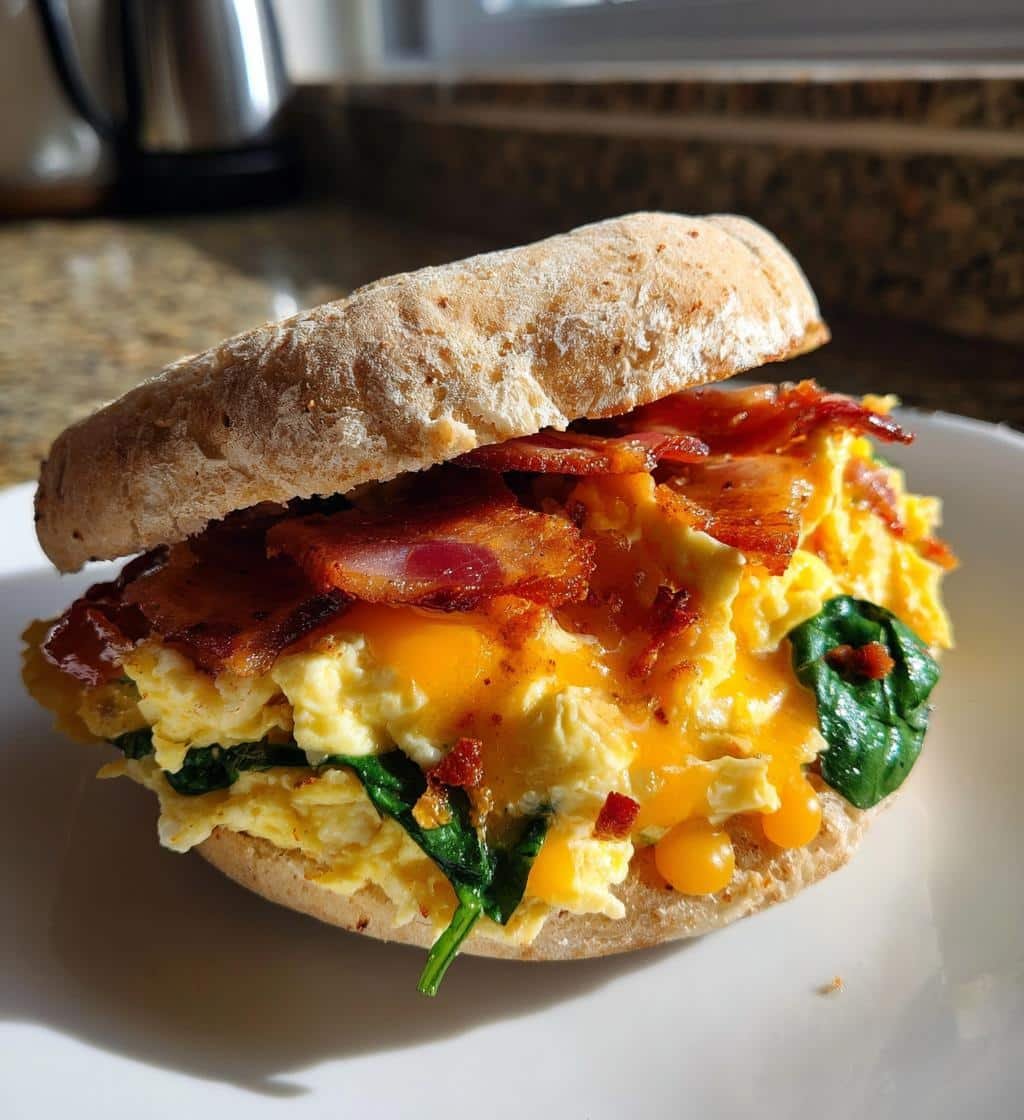 Amazing Healthy High-Protein Freezer Breakfast Sandwich in 22g Protein 4 Healthy High-Protein Freezer Breakfast Sandwich Prep - detail 1
