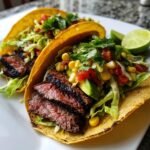Healthy Homemade Grilled Steak Corn Tacos