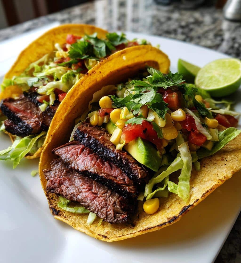 Healthy Homemade Grilled Steak Corn Tacos