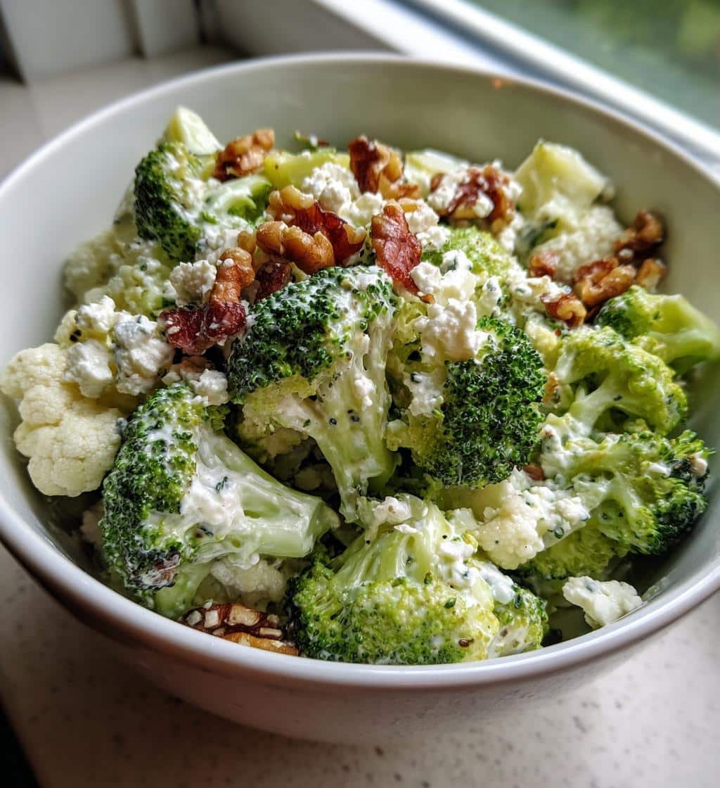 Healthy Keto Broccoli Cauliflower Salad