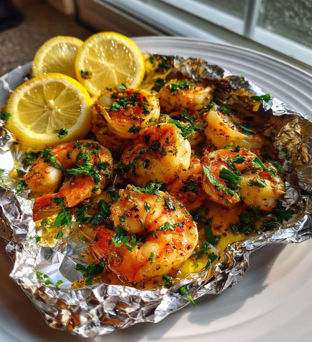 25-Minute Healthy Lemon Herb Shrimp Foil Packets났EO Bliss 4 Healthy Lemon Herb Shrimp Foil Packets - detail 1