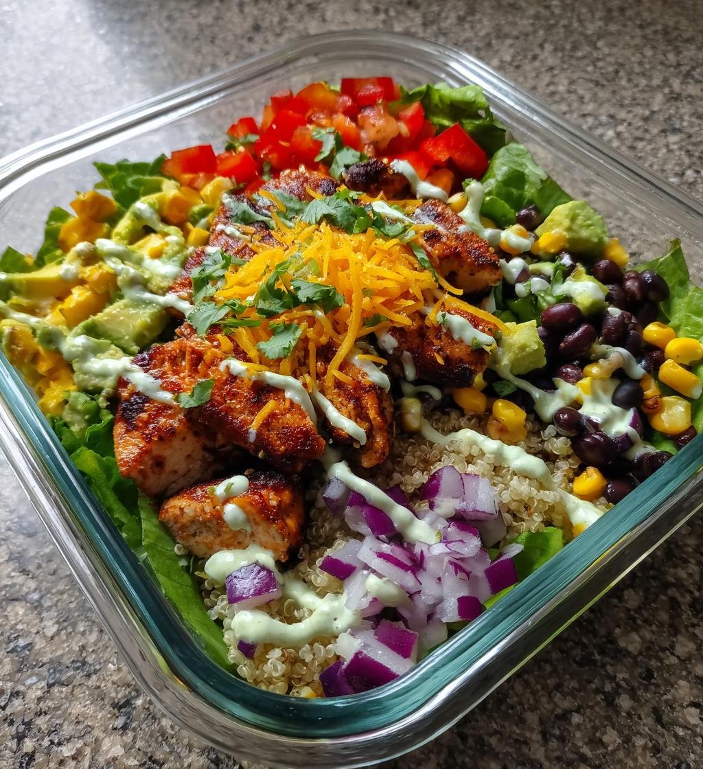 Healthy Loaded Meal-Prep Southwest Salad
