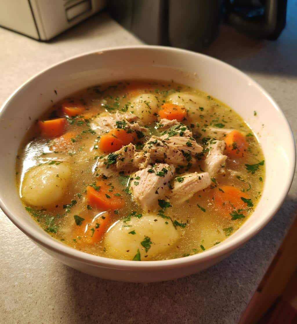 Healthy Low-Calorie Chicken & Gnocchi Soup - detail 1