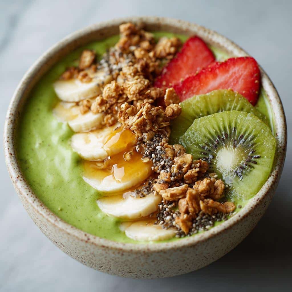 Healthy Matcha Green Tea Smoothie Bowl