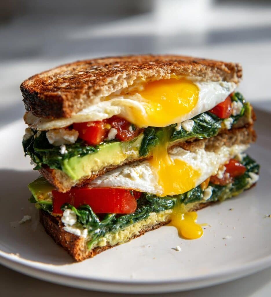 Healthy Mediterranean Breakfast Sandwich