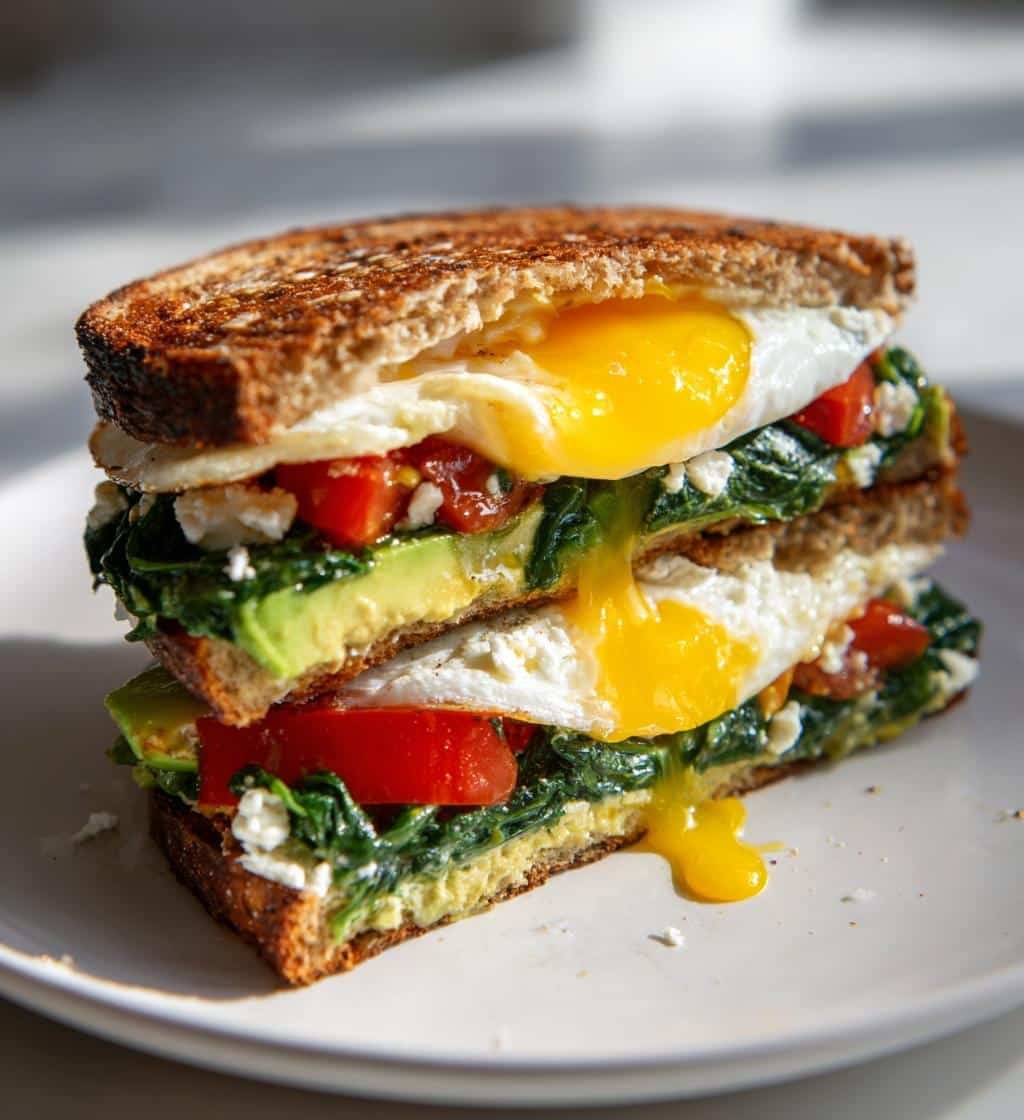 Healthy Mediterranean Breakfast Sandwich