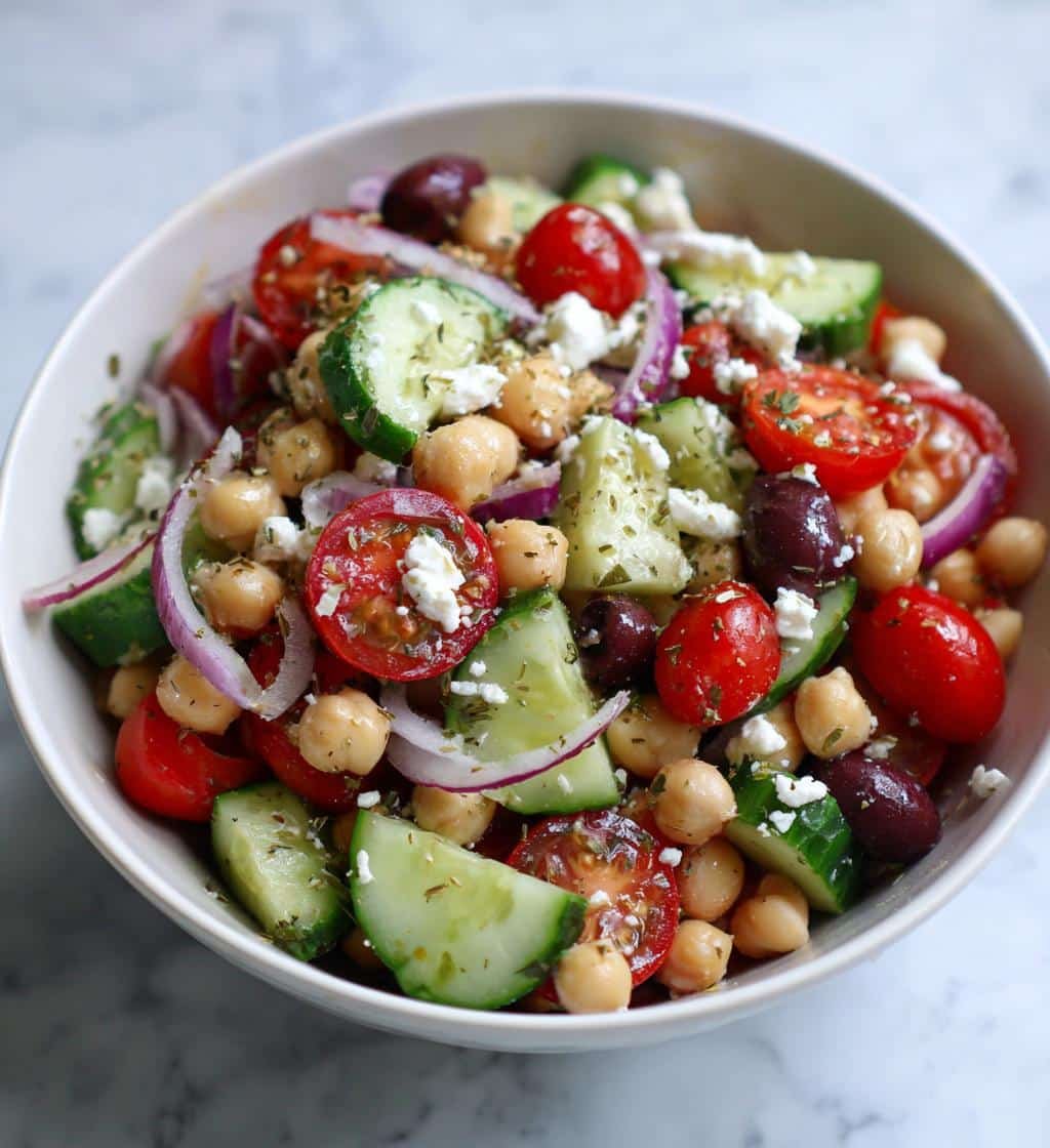 Healthy No-Lettuce Mediterranean Chickpea Salad - detail 1