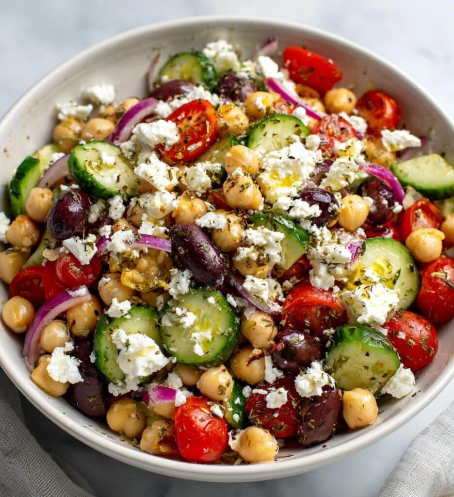 Healthy No-Lettuce Mediterranean Chickpea Salad