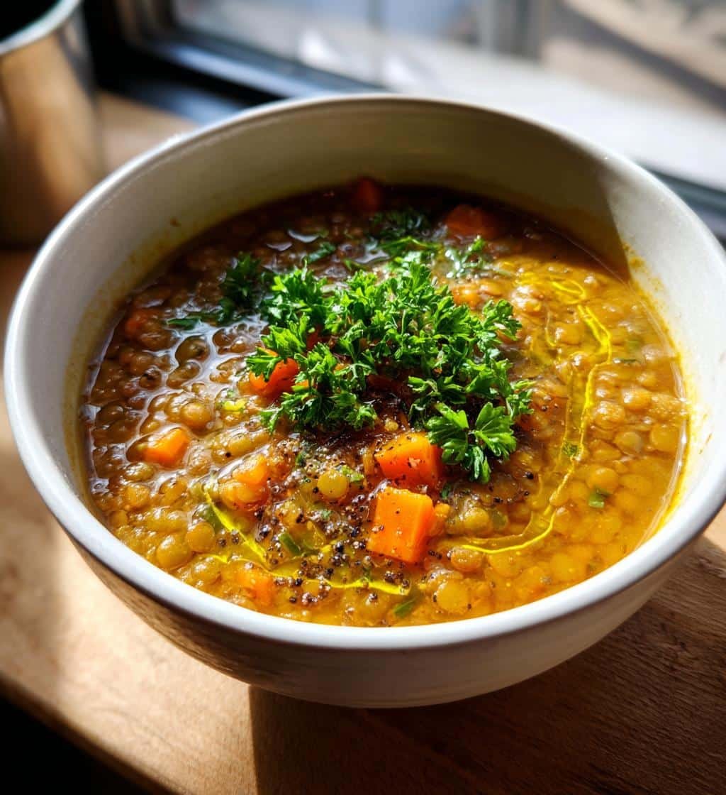 Healthy Pantry Staples Lentil Soup for meal prep