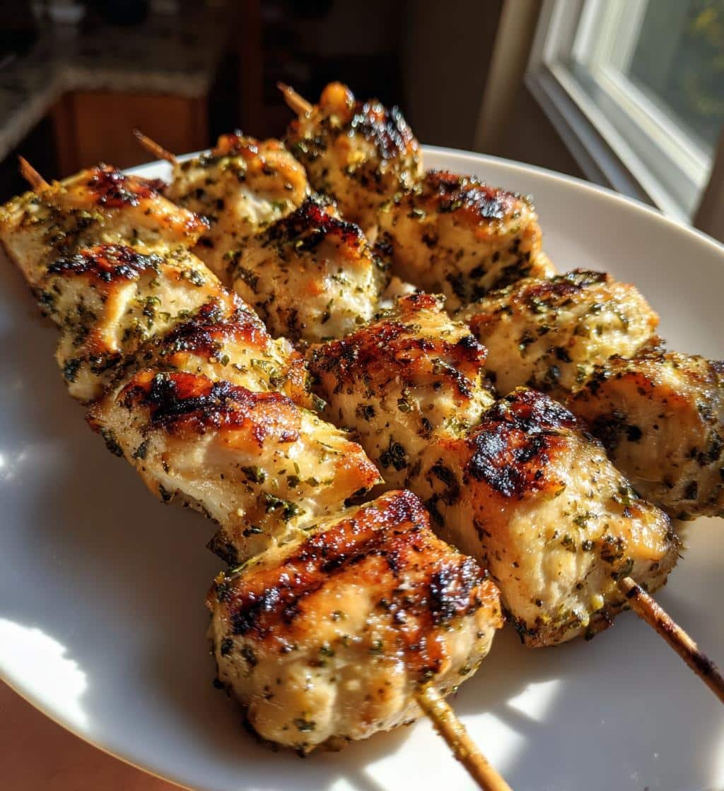 Healthy Quick Easy Lemon Chicken Skewers - detail 1