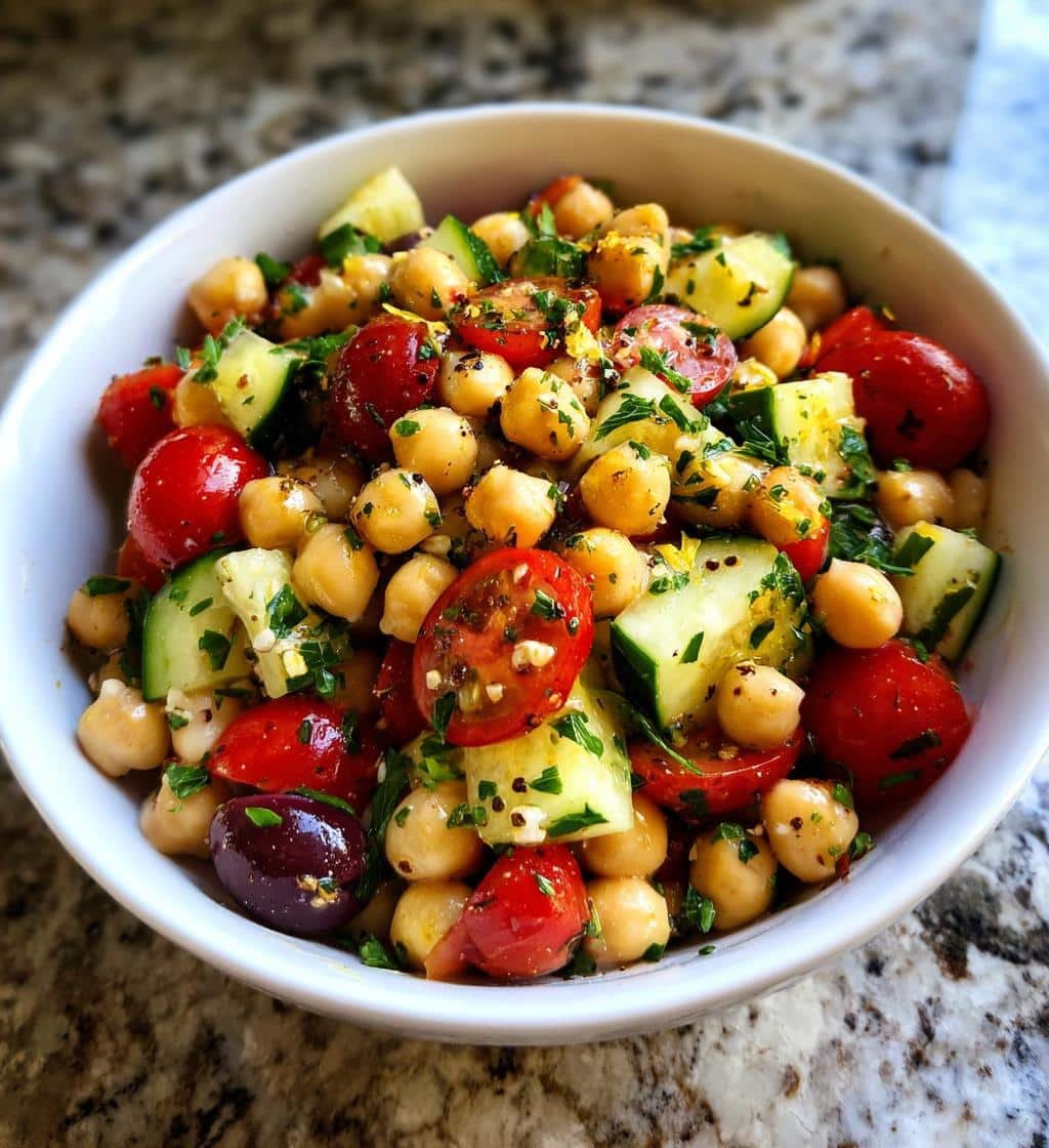 Healthy Quick Mediterranean Chickpea Salad - detail 1