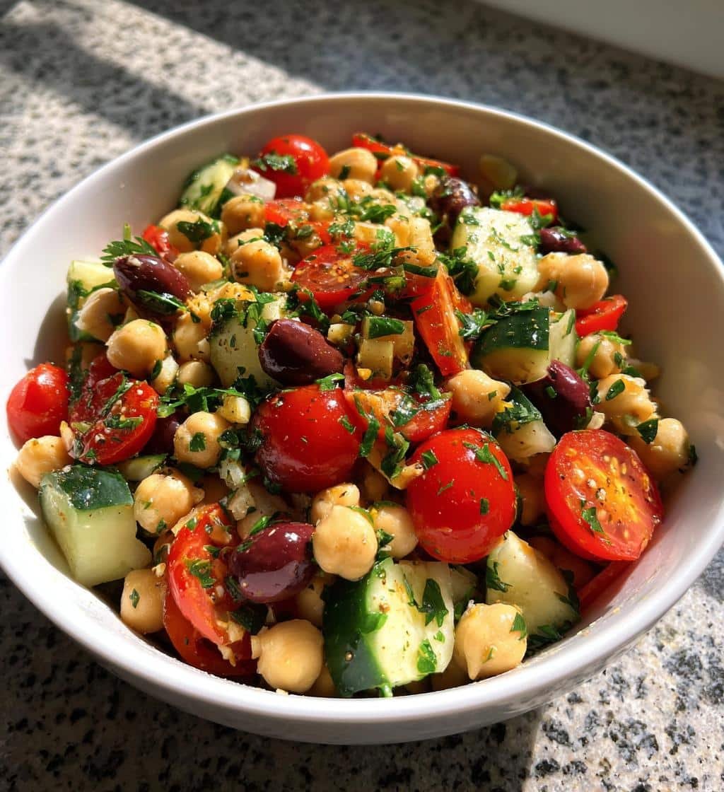 Healthy Quick Mediterranean Chickpea Salad