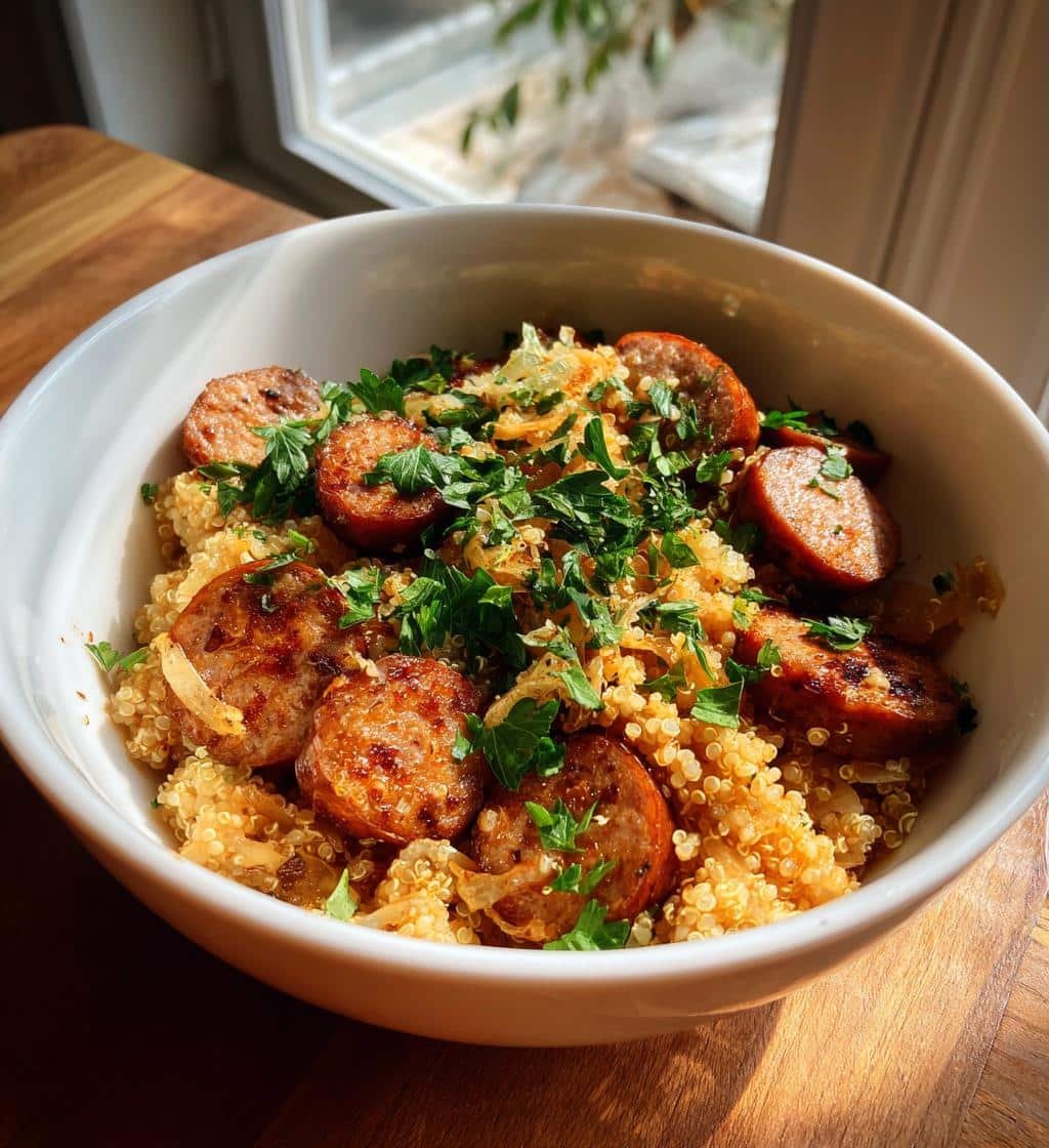 Hearty 25-Minute Healthy Sauerkraut & Sausage Power Bowl 4 Healthy Sauerkraut & Sausage Power Bowl - detail 1