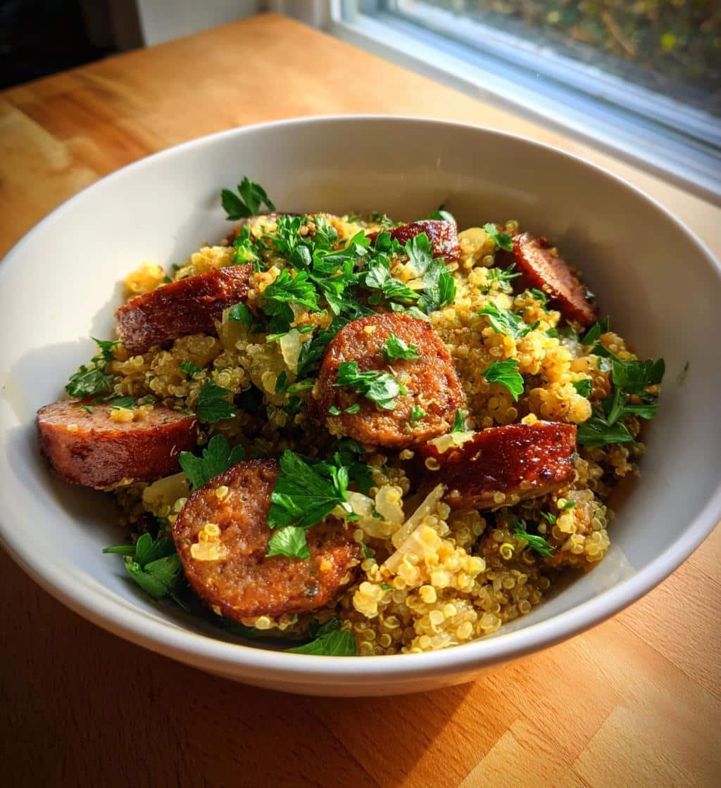 Healthy Sauerkraut & Sausage Power Bowl
