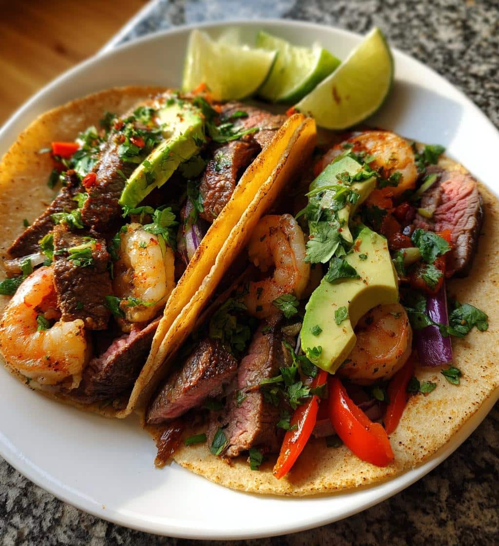 Healthy Sheet Pan Surf and Turf Tacos