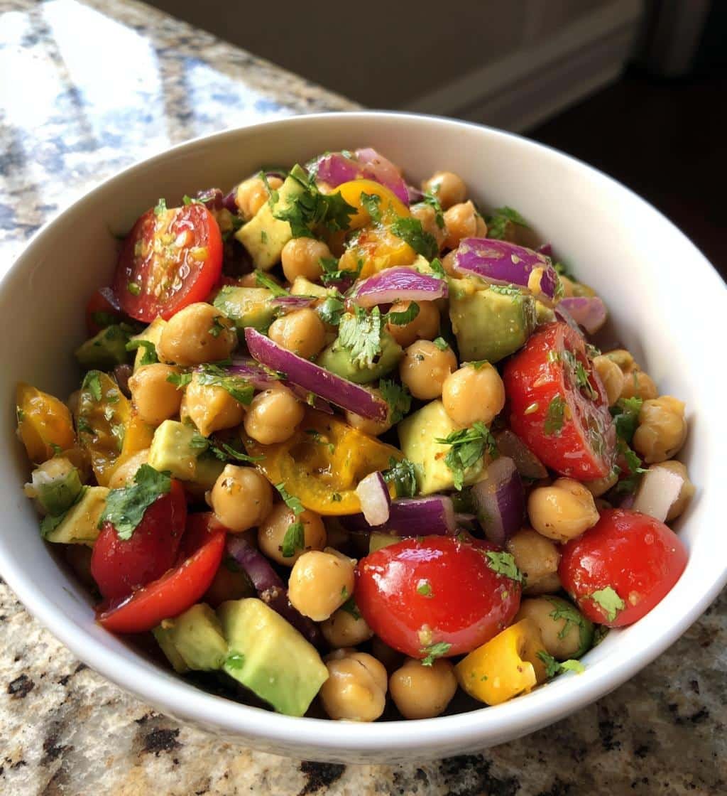 Healthy Southwest Chickpea Black Bean Salad