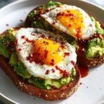 Healthy Spicy Chili Butter Avocado Toast with Eggs