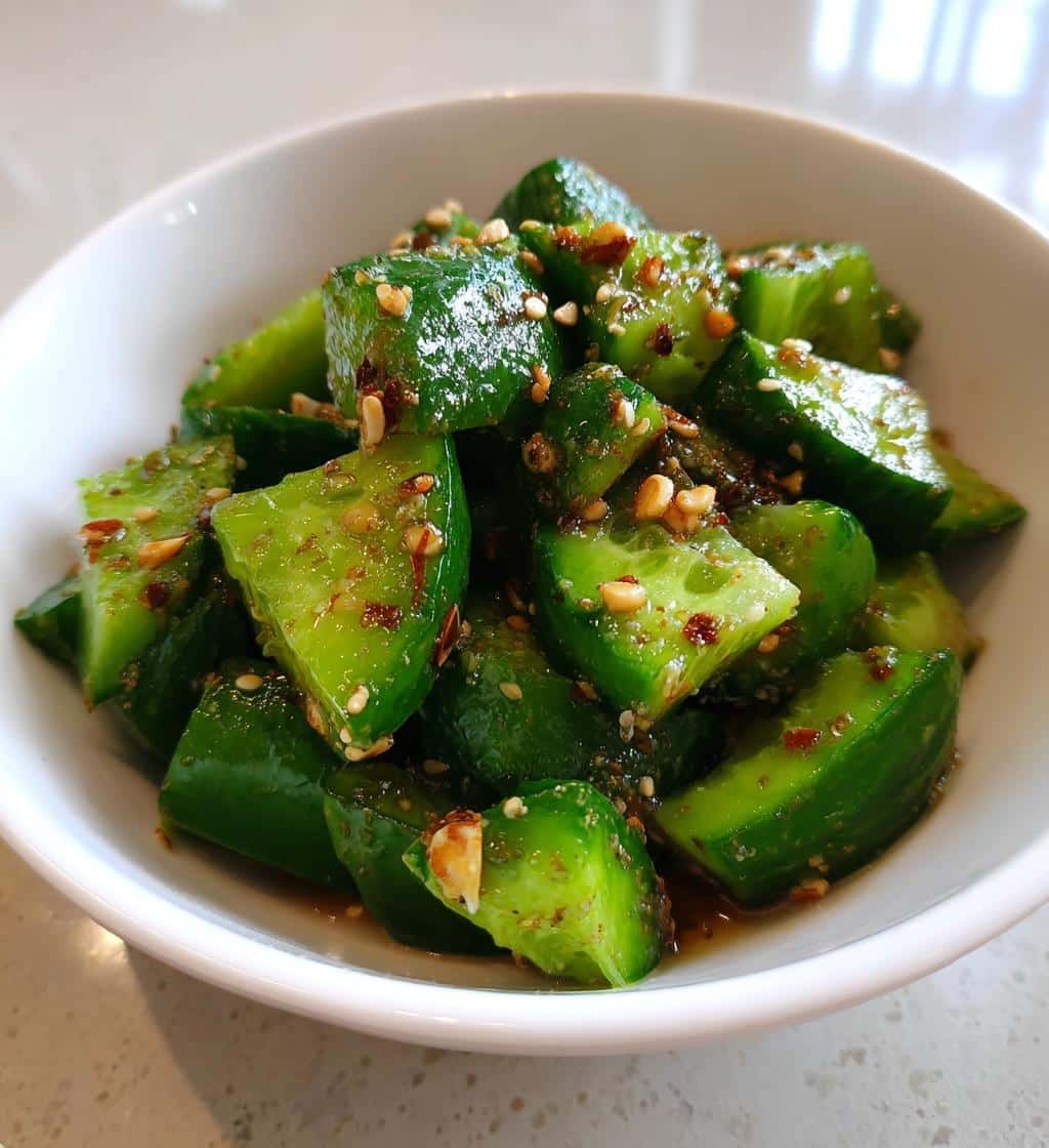 Healthy Spicy Cucumber Salad (Smashed Cucumber)
