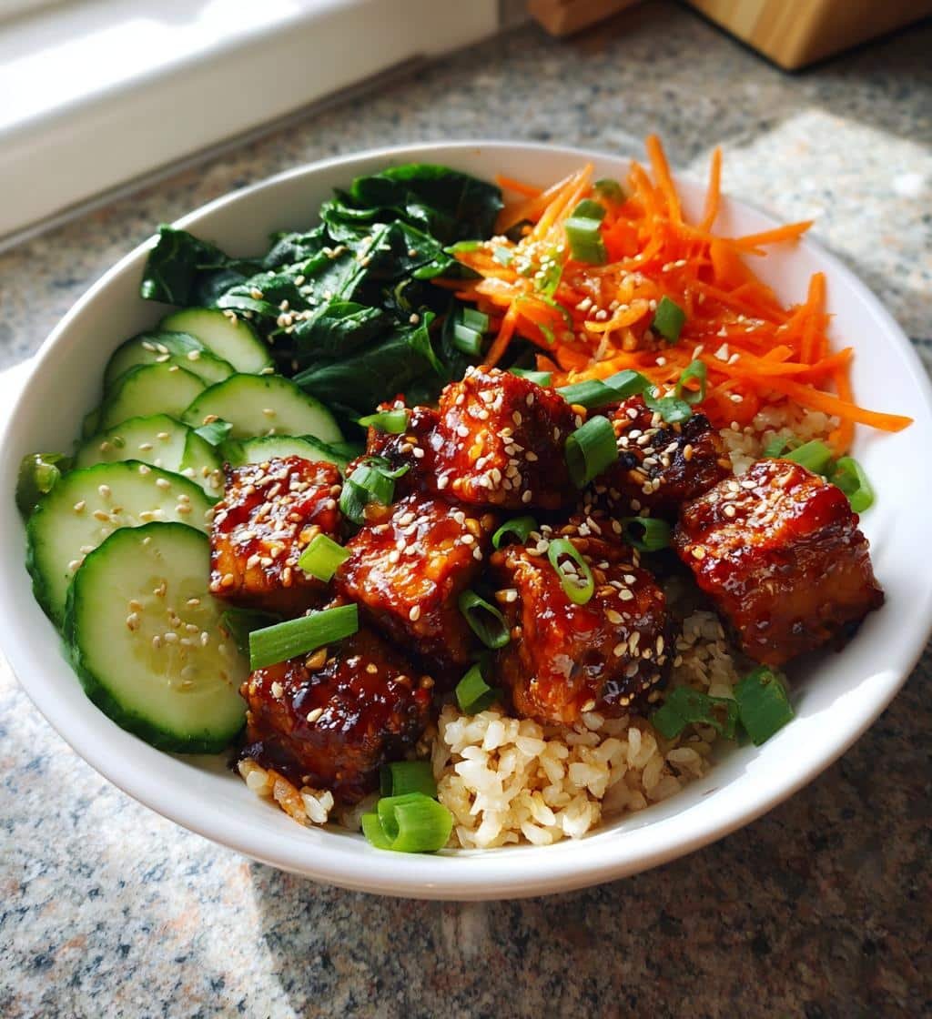 Healthy Spicy Gochujang Tempeh Bowl