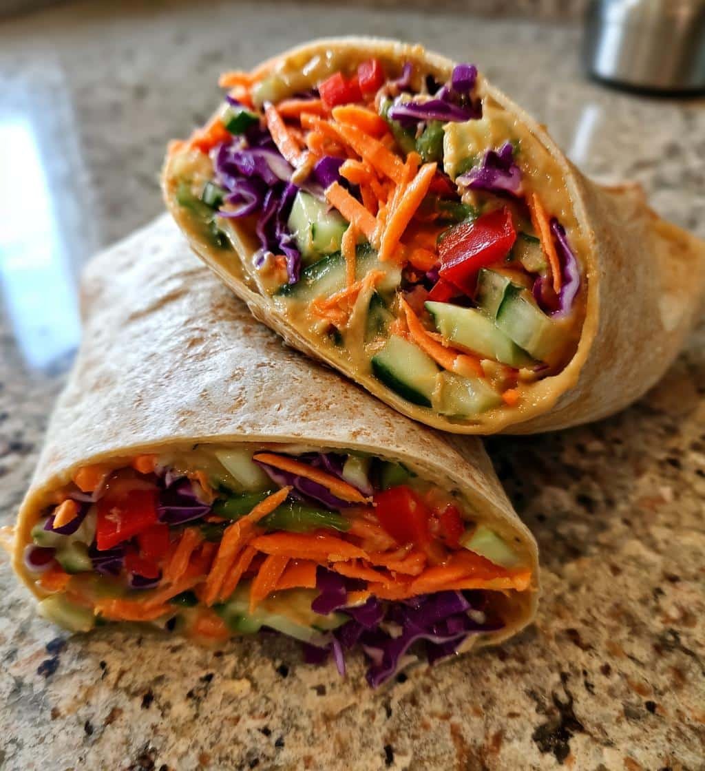 Healthy Thai Peanut Veggie No-Cook Dinner Wraps