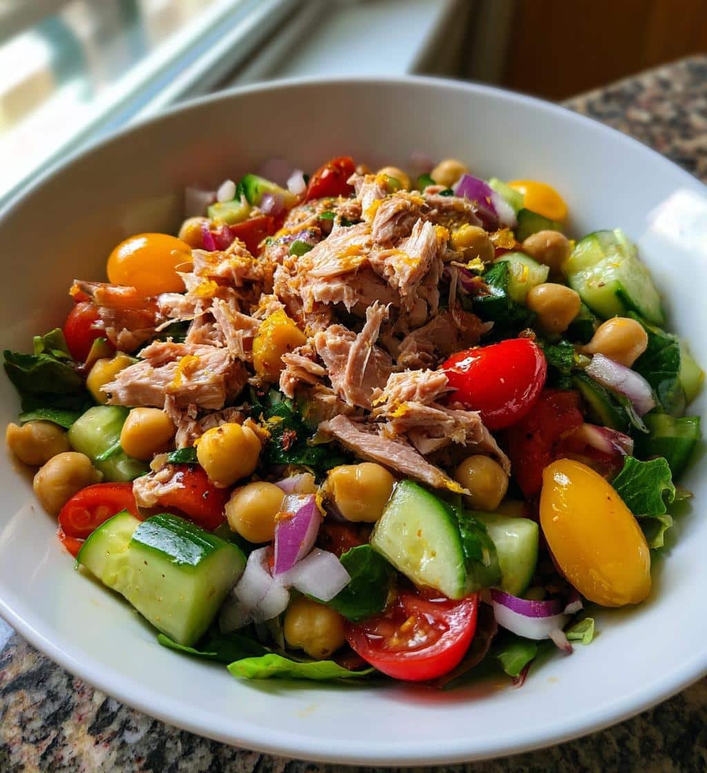 Healthy Tuna & Chickpea Power Bowl for meal prep