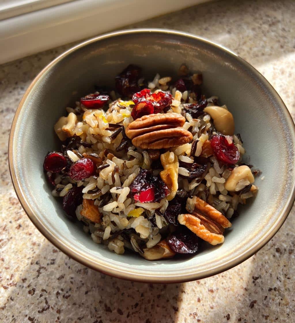 Healthy Wild Rice Salad with Cranberries & Nuts - detail 1