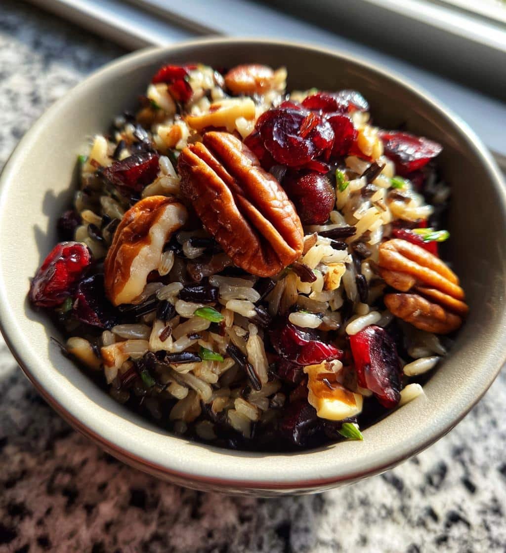 Healthy Wild Rice Salad with Cranberries & Nuts