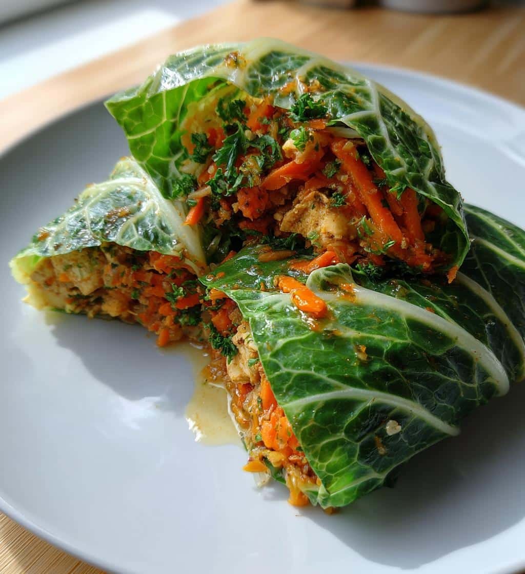 Healthy Za'atar Shredded Tofu Cabbage Wraps